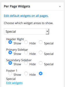 Widget visibility options